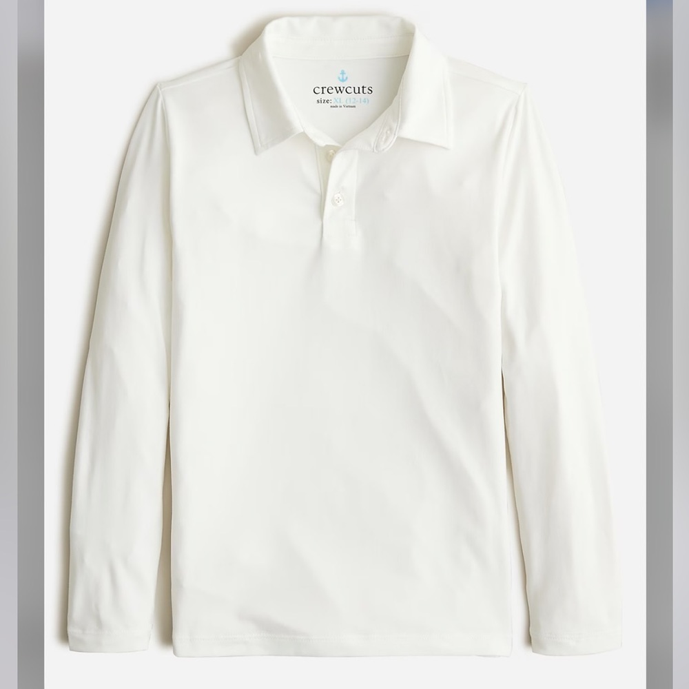 J crew Kids' active long-sleeve polo shirt